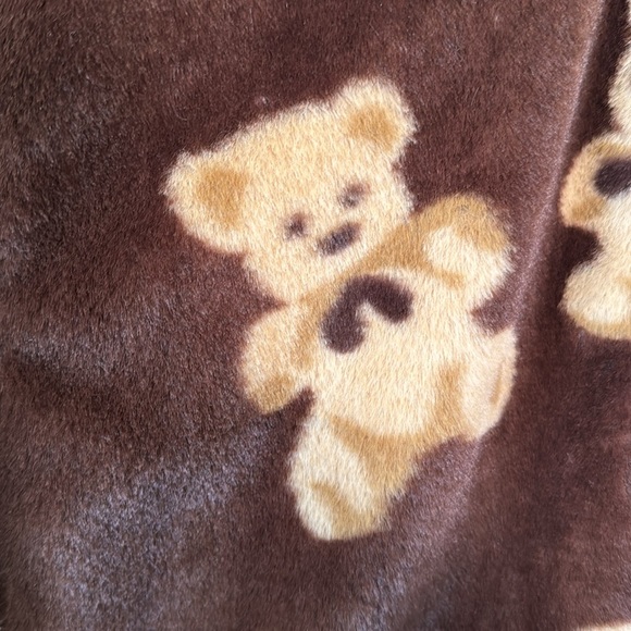 New Mix Women's Medium Brown Teddy Bear Print Jacket Zip Up With Pockets NWT - Picture 4 of 7